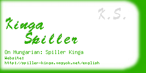 kinga spiller business card